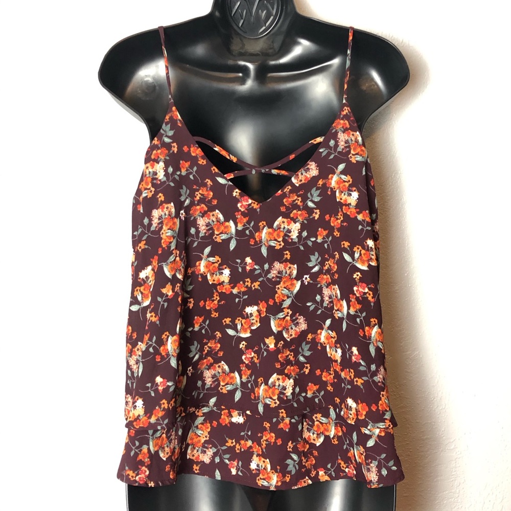 PEACH LOVE California Runway Seven floral shirt S - Picture 7 of 14